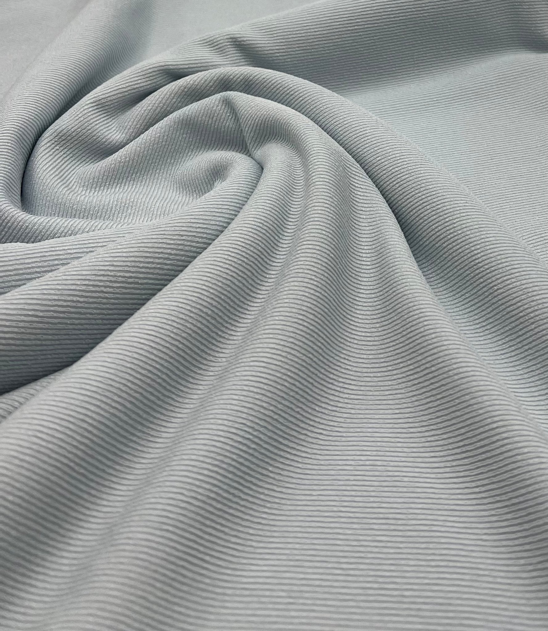 Pale Blue Thick Fine Rib Stretch Fabric - T9 Fabrics